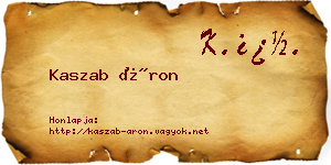 Kaszab Áron névjegykártya