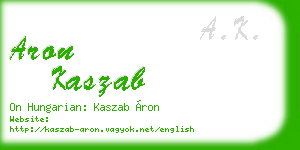 aron kaszab business card