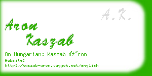 aron kaszab business card